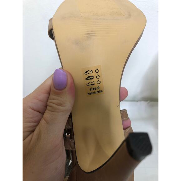 Nordstrom Michael Antonio Strappy Crossover Stiletto Heel Sandal Tan Taupe 9 - Picture 5 of 10